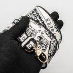 DIOR MEDIUM LADY D-LITE BAG PLAN DE PARIS EMBROIDERY CANVAS BLACK/WHITE LGHW