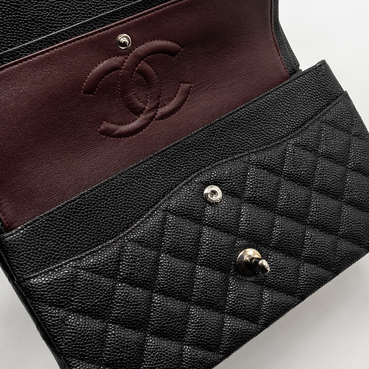 CHANEL MEDIUM CLASSIC DOUBLE FLAP BAG CAVIAR BLACK SHW