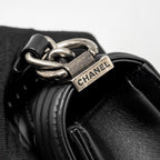 CHANEL SMALL BOY BAG CALFSKIN BLACK RUTHENIUM HARDWARE