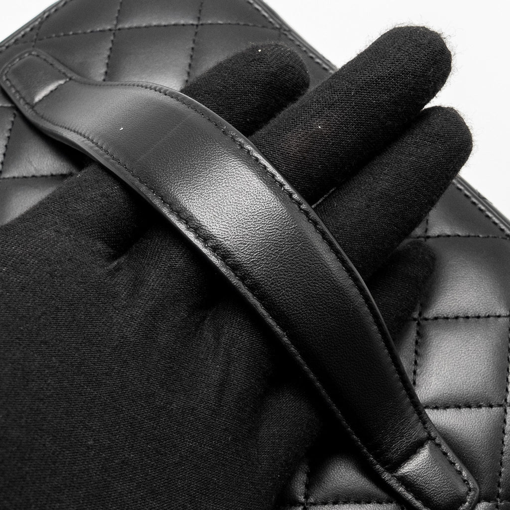 CHANEL QUILTED VANITY CASE LAMBSKIN BLACK SHW