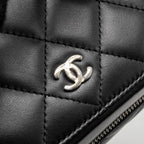 CHANEL QUILTED VANITY CASE LAMBSKIN BLACK SHW