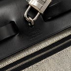 HERMES HERBAG 31 ZIP BAG TOLIE H BERLINE CANVAS/VACHE HUNTER BLUE ENCRE/BLACK SHW