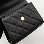 CHANEL TOP HANDLE MINI FLAP BAG WITH CHAIN CAVIAR BLACK LGHW (MICROCHIP)