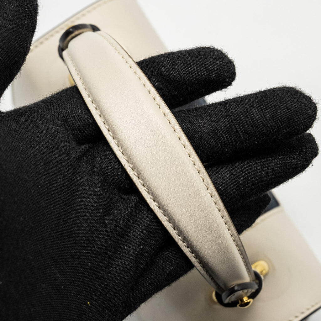GUCCI MINI SYLVIE TOP HANDLE BAG CALFSKIN WHITE GHW