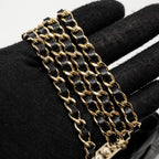 CHANEL PEARL DETAILED TOP HANDEL WALLET ON CHAIN LAMBSKIN BLACK LGHW (MICROCHIP)