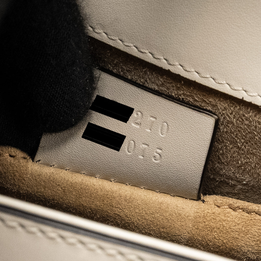GUCCI MINI SYLVIE TOP HANDLE BAG CALFSKIN WHITE GHW