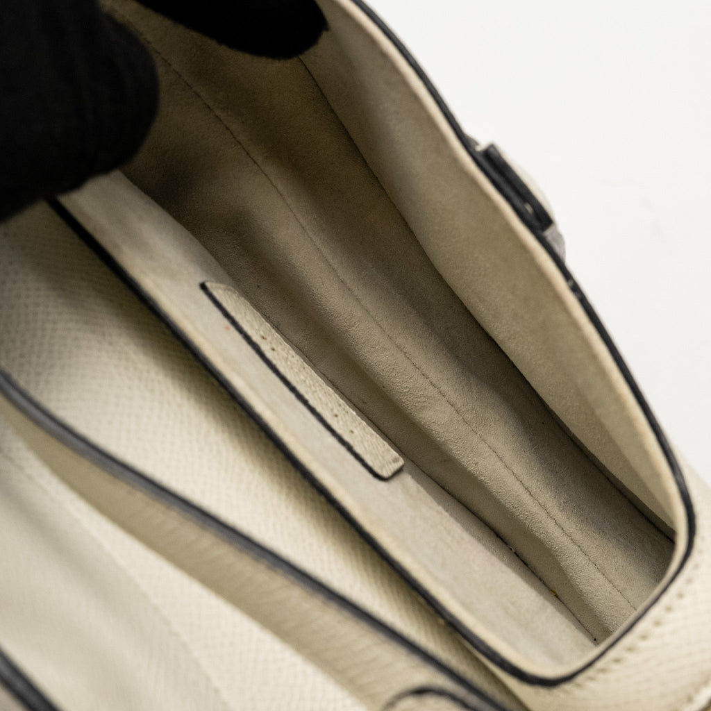 DIOR MINI SADDLE BAG CALFSKIN WHITE GHW