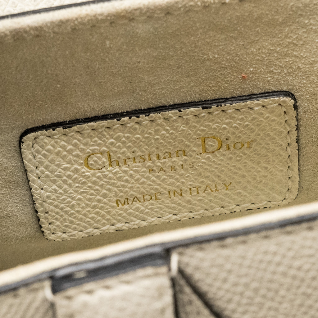 DIOR MINI SADDLE BAG CALFSKIN WHITE GHW