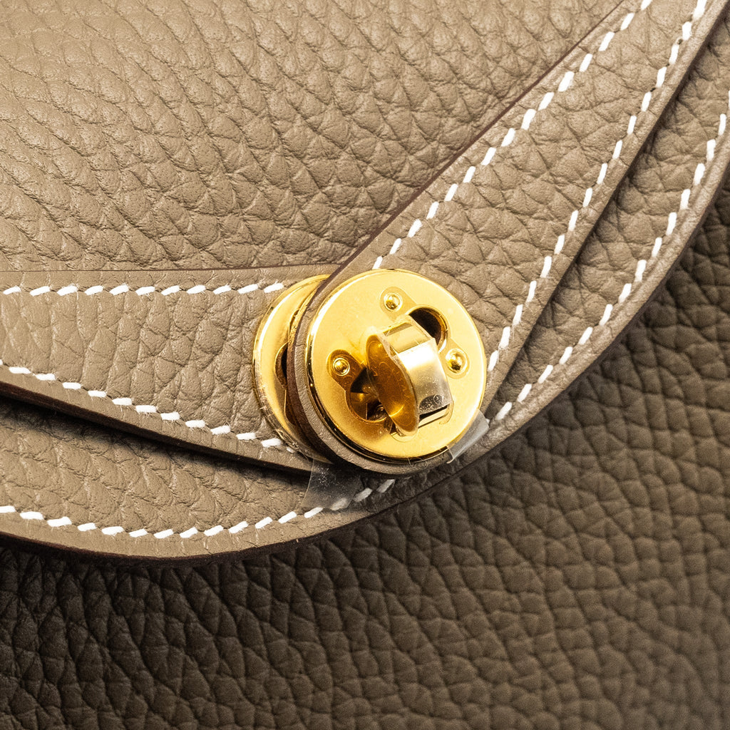 Hermes Mini Lindy II Clemence Etoupe GHW