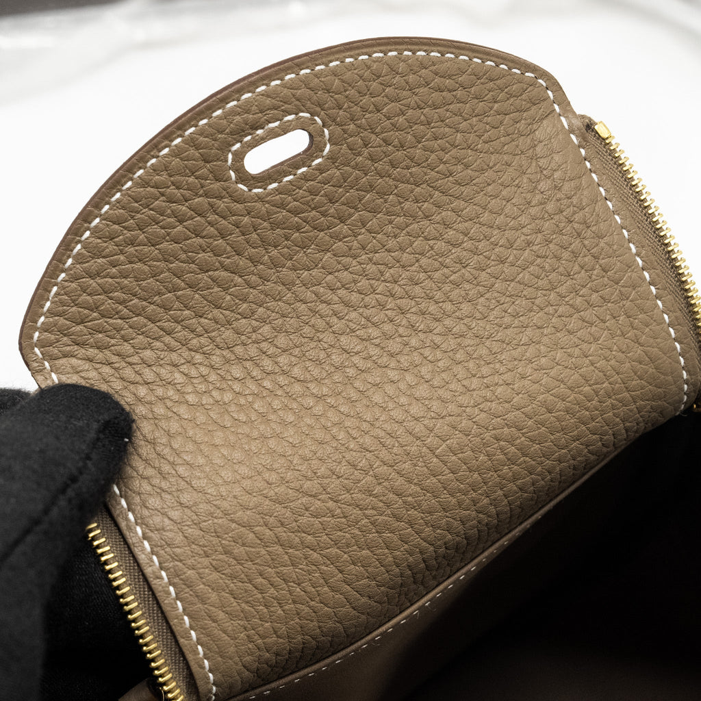 Hermes Mini Lindy II Clemence Etoupe GHW