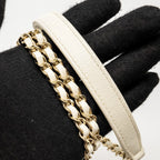 CHANEL MINI COCO HANDLE CAVIAR WHITE LGHW (MICROCHIP)