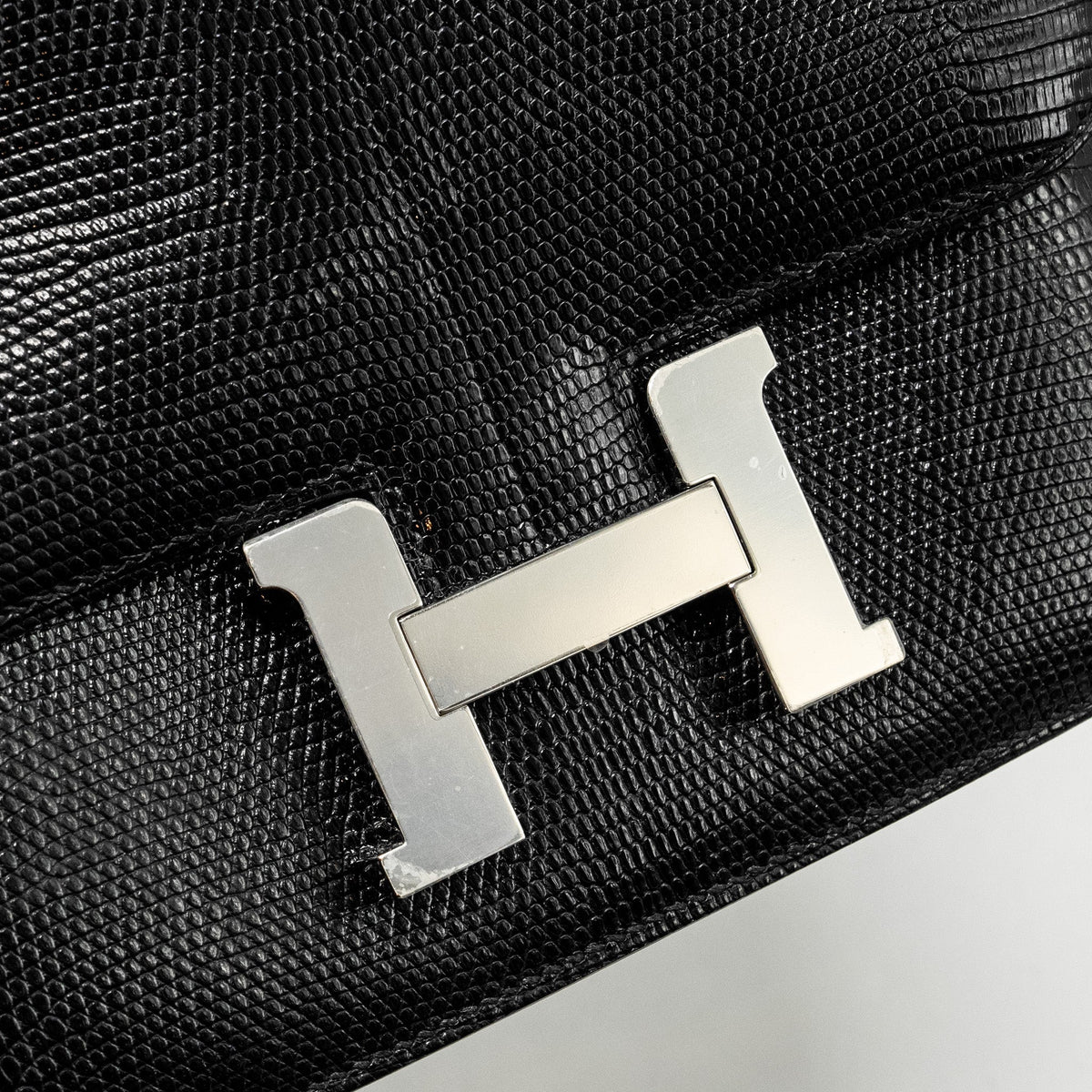 HERMES MINI CONSTANCE LIZARD VARANUS SALVATOR BLACK SHW