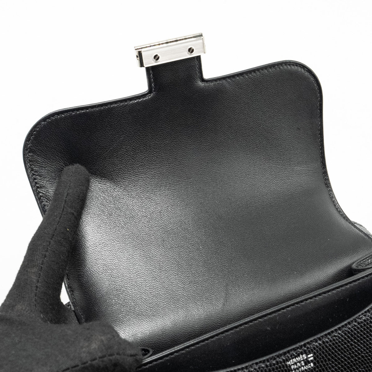 HERMES MINI CONSTANCE LIZARD VARANUS SALVATOR BLACK SHW
