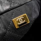 CHANEL MEDIUM 22 BAG SHINY CALFSKIN BLACK GHW (MICROCHIP)