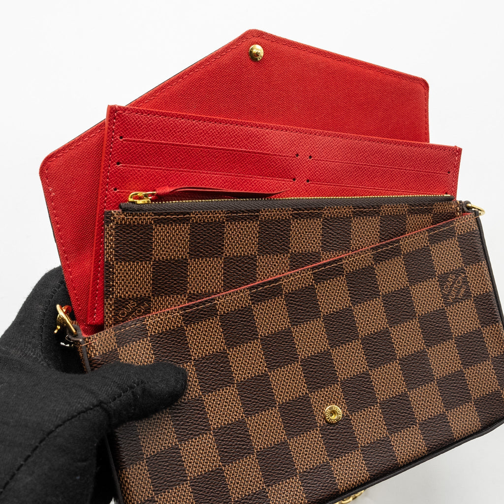 LOUIS VUITTON FELICIE POCHETTE DAMIER EBENE CANVAS GHW