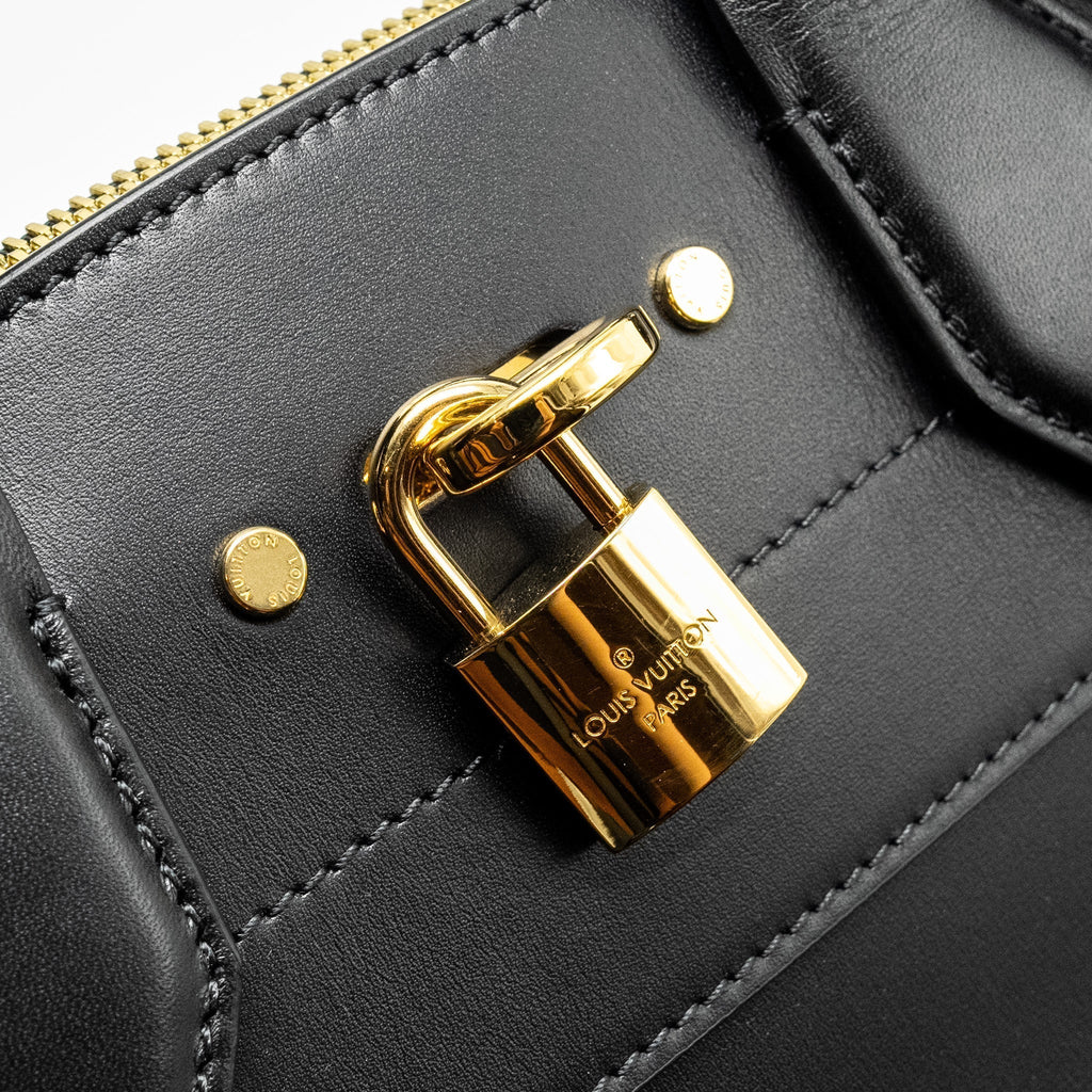 LOUIS VUITTON CITY STEAMER PM GRAINED CALFSKIN BLACK GHW