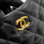 CHANEL 22K HOBO SHOULDER BAG LAMBSKIN BLACK GHW (MICROCHIP)