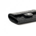 CHANEL CLASSIC FLAP CARD HOLDER CAVIAR BLACK SHW (HOLOGRAM)