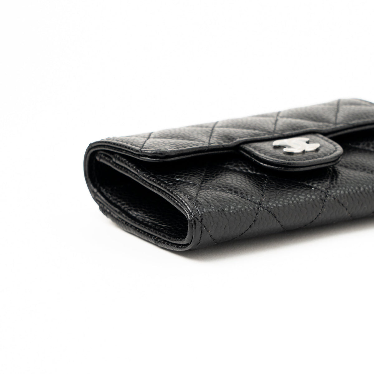 CHANEL CLASSIC FLAP CARD HOLDER CAVIAR BLACK SHW (HOLOGRAM)