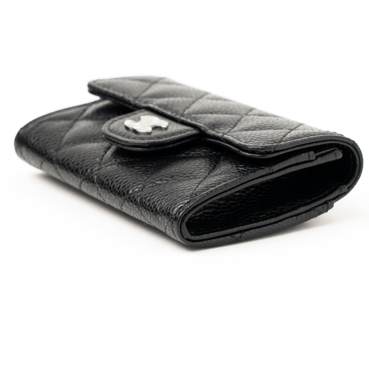 CHANEL CLASSIC FLAP CARD HOLDER CAVIAR BLACK SHW (HOLOGRAM)
