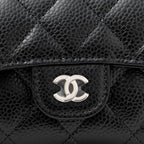 CHANEL CLASSIC FLAP CARD HOLDER CAVIAR BLACK SHW (HOLOGRAM)